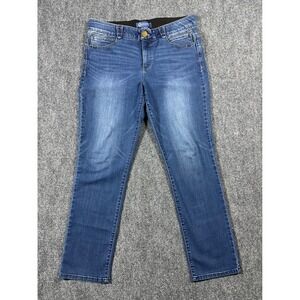 Democracy Women's Blue Wash Ab Solution Jeans Size 12 Straight Leg Stretch